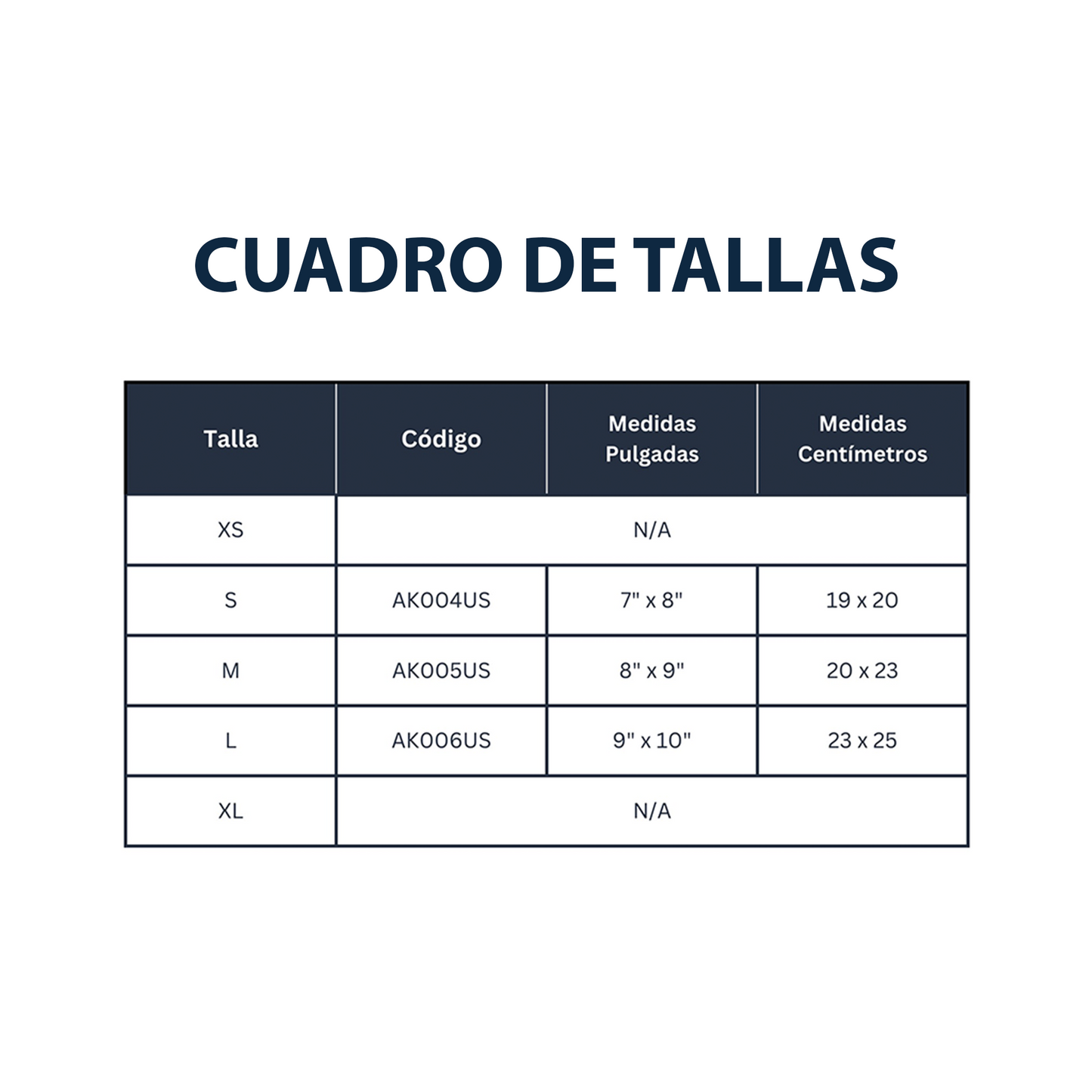 Tobillera Elástica 2 Vías (S AK004US, M AK005US y L AK006US)
