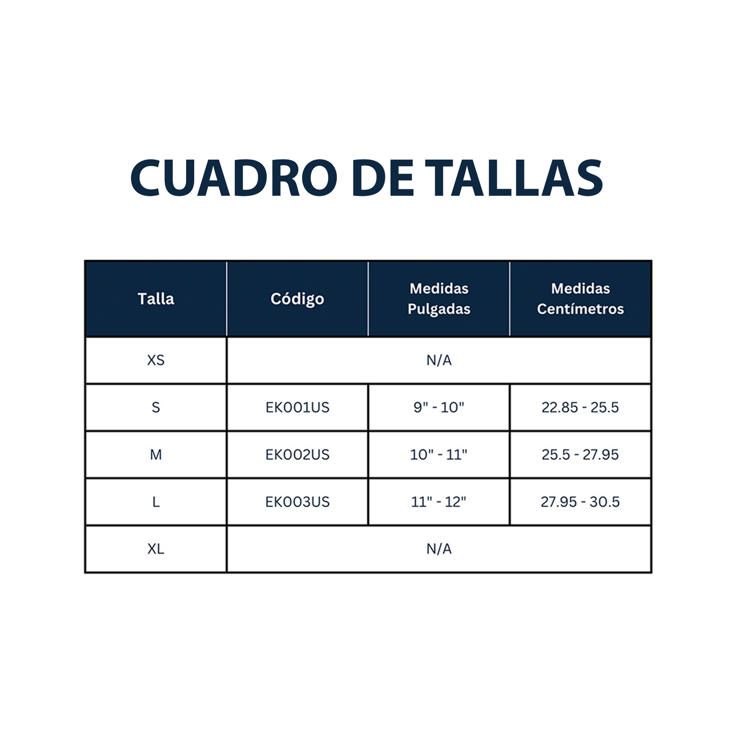 Codera Elástica 4 Vías (S EK001USA, M EK002USA y L EK003USA)
