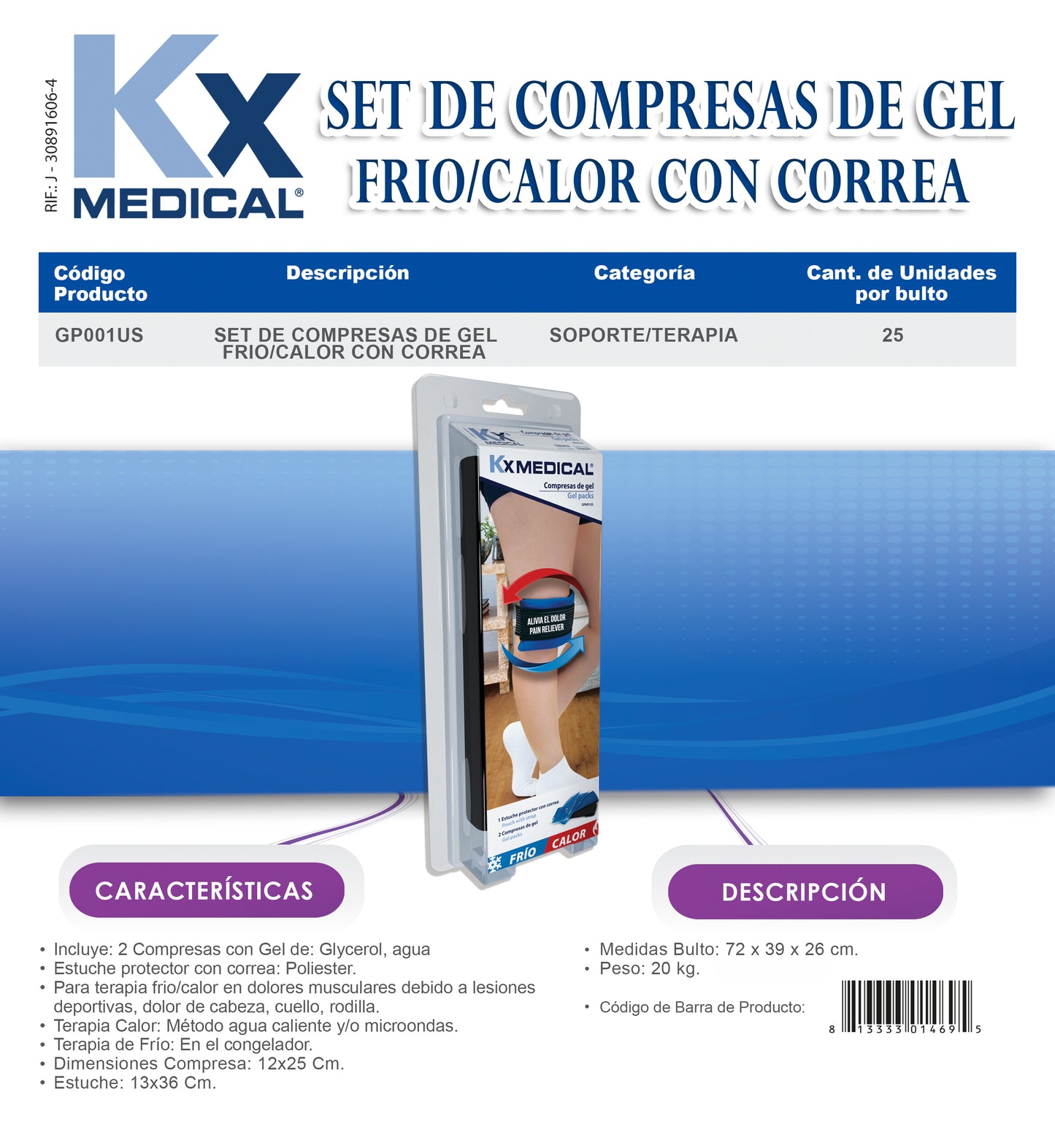 Set de Compresa para Terapia Frio y Calor (GP001US)