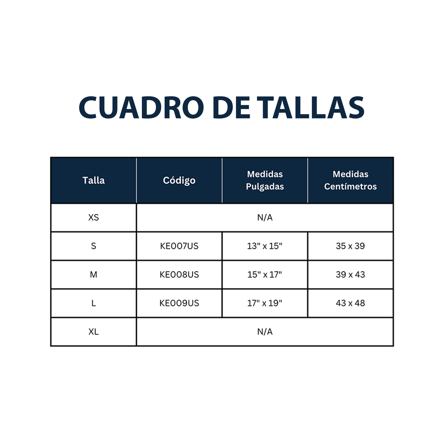 Rodillera Elástica con Almohadilla de Silicona (S KE007US, M KE008US y L KE009US)