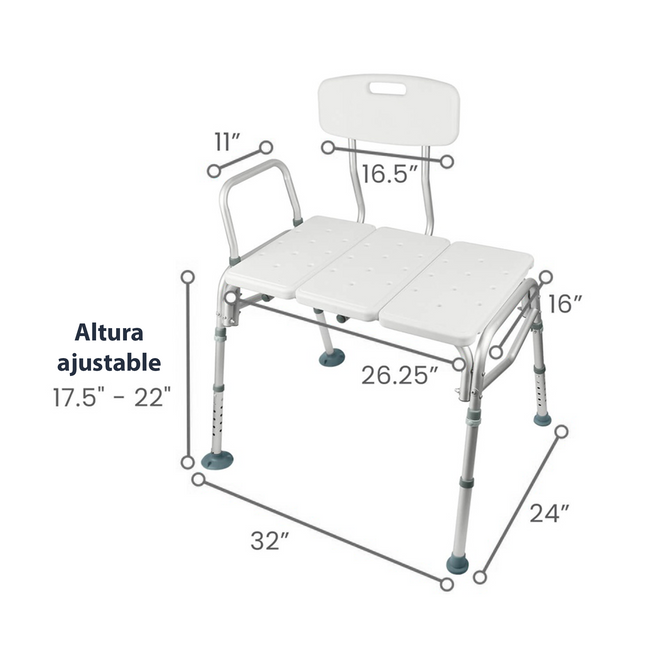 Banco de Transferencia para ducha y tina de baño