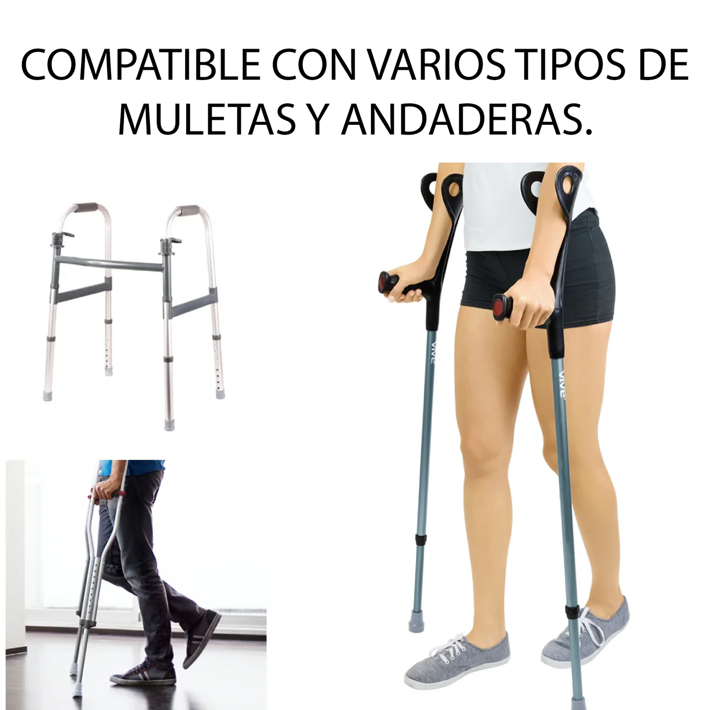 Punta de Goma para Bastón Color Gris – 2 Unidades (MOB1056GRYPAK2)