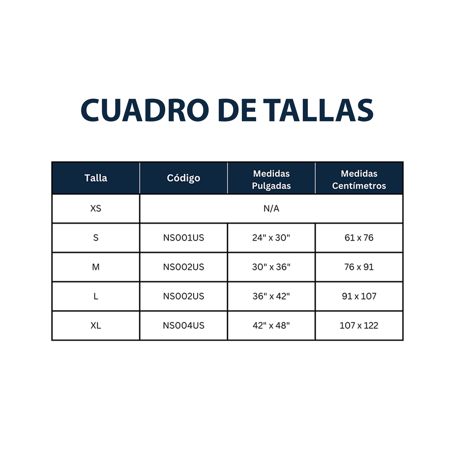 Faja Lumbar de Neopreno (S NS001US, M NS002US, L NS003US, y XL NS004US)