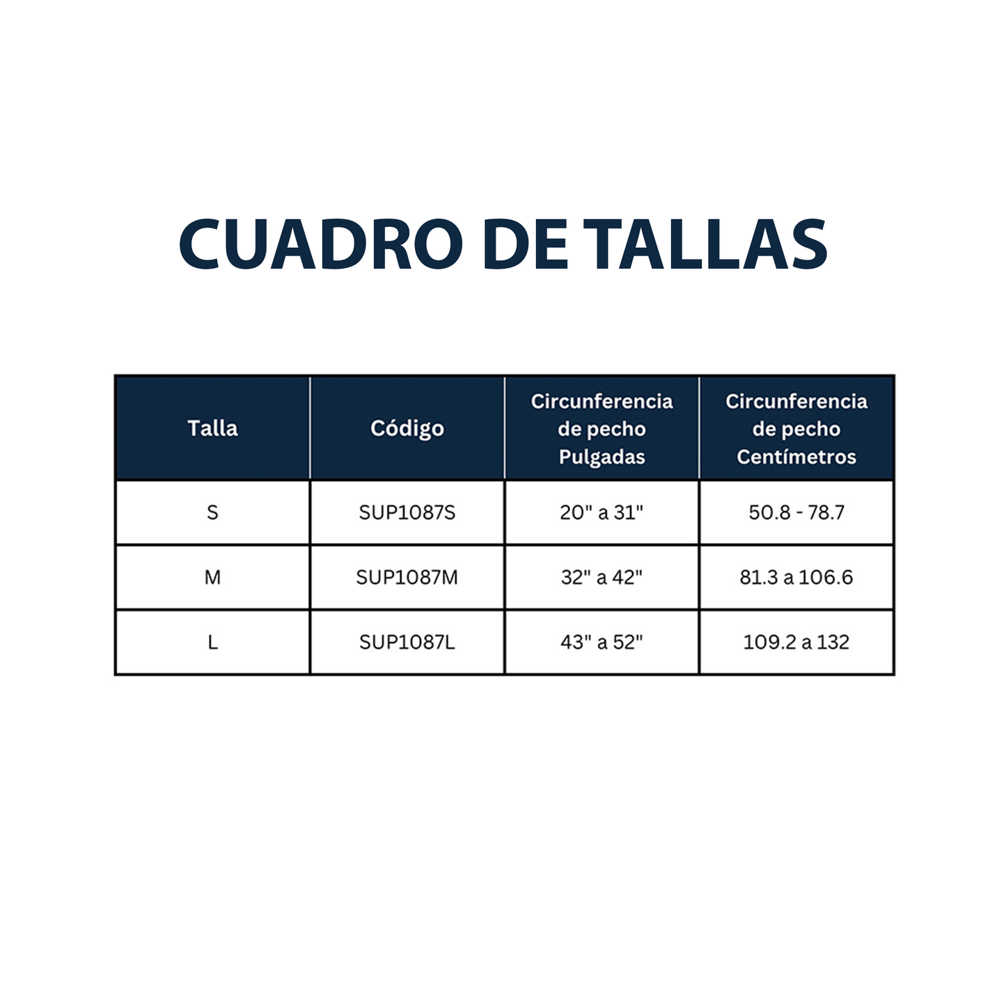 Corrector de Postura (S SUP1087 y L SUP1087L)