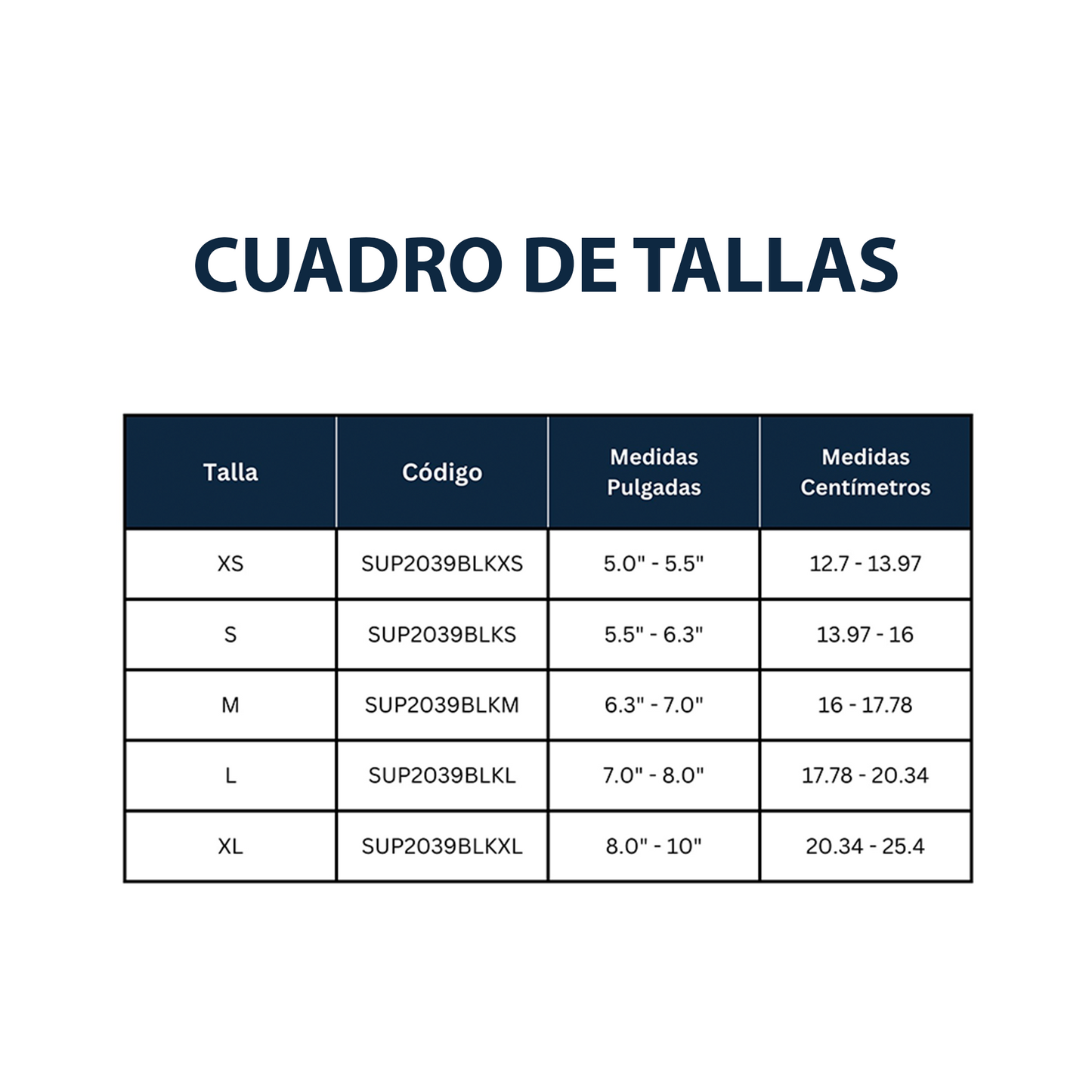 Muñequera Dividida Derecha (SUP2039BLK)