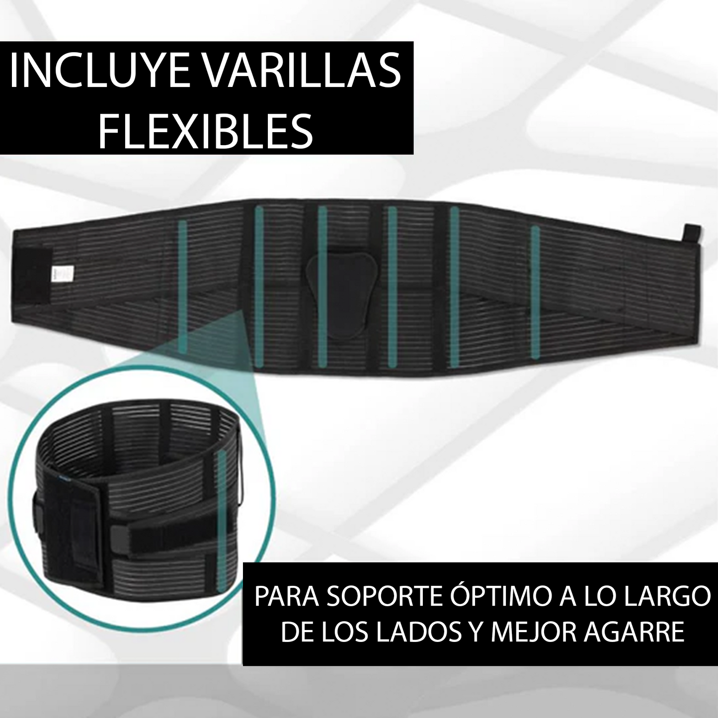 Faja para la Espalda con Soporte Cruzado (S SUP2059BLKS, M SUP2059BLKM y L SUP2059BLKL)