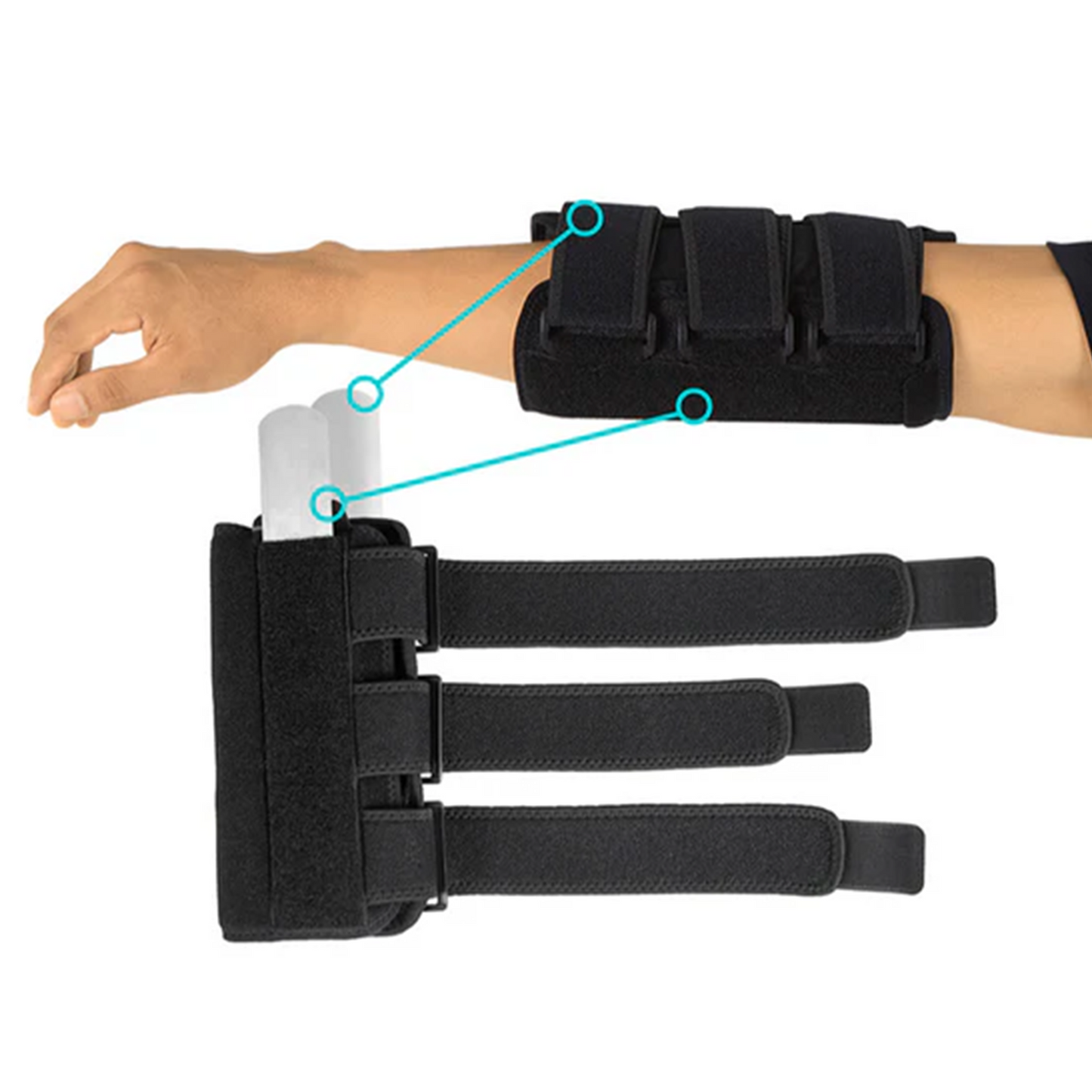 Estabilizador de Codo con Férulas y Correas Negra (SUP2078BLK)