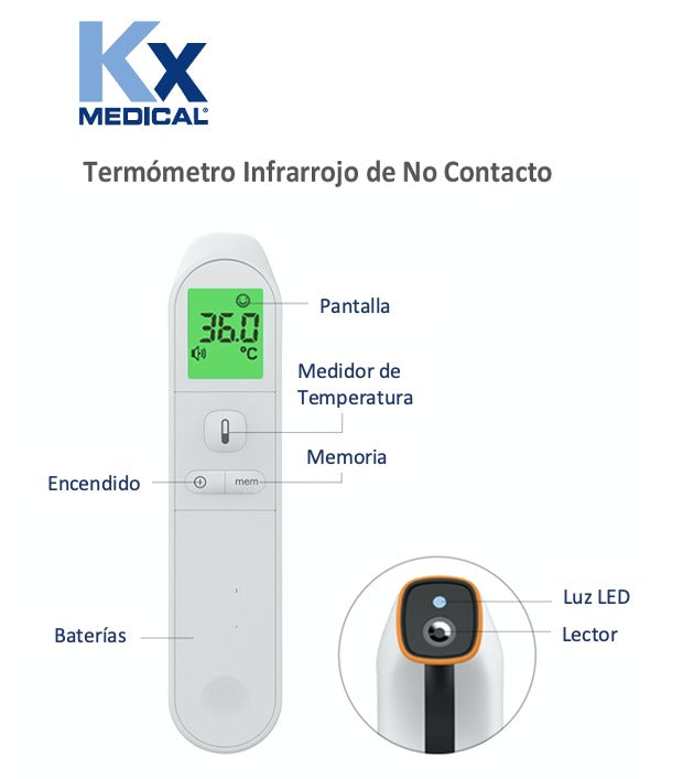 Termómetro Digital Infrarrojo KX Medical (TI001US)