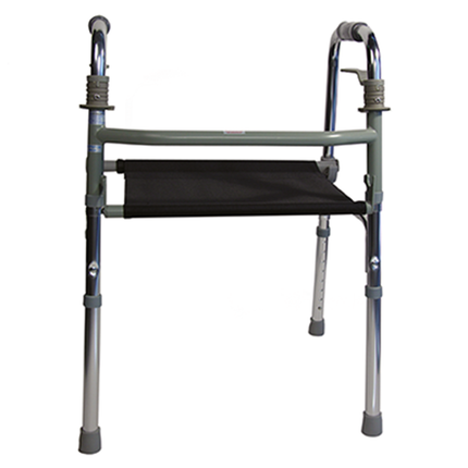 Andadera de Aluminio Plegable con Doble Gatillo y Silla