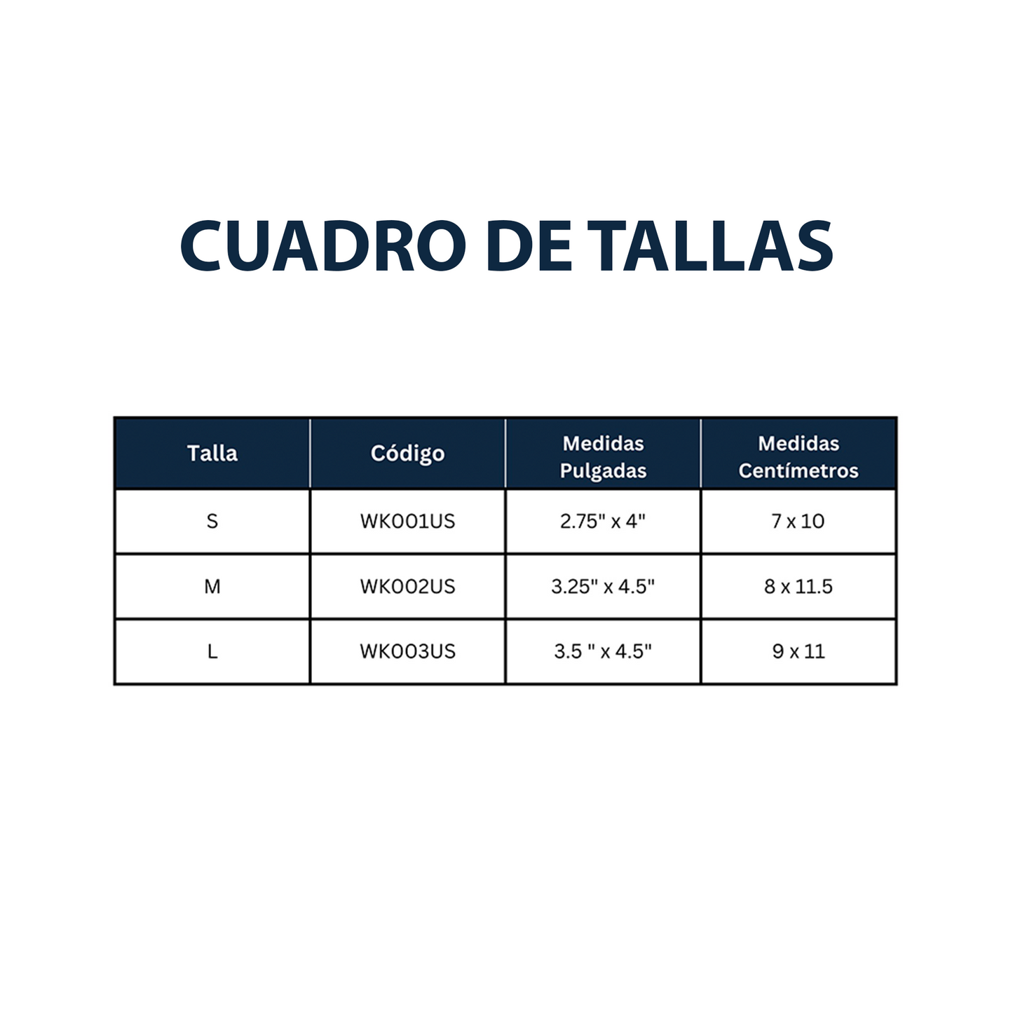 Muñequera Elástica (S WK001US, M WK002US y L WK003US)