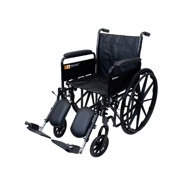 Silla de Ruedas de 18" DynaRide S2 con Reposabrazos Desmontables y Reposapiés Elevables