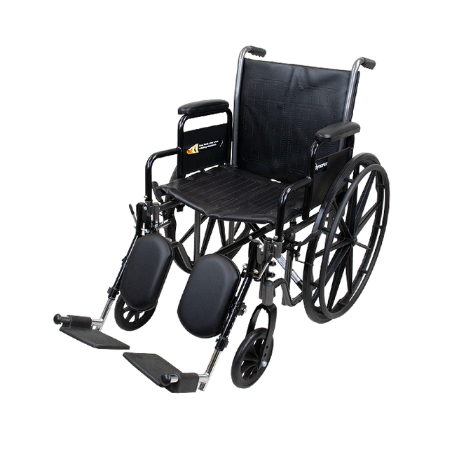 Silla de Ruedas de 20" DynaRide S2 con Reposabrazos Cortos Desmontables y Reposapiernas Elevables – Dynarex
