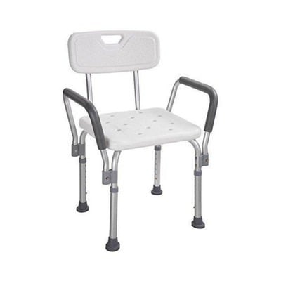 Silla para Ducha Aluminio con Respaldo y Apoya Brazo (SB014US)