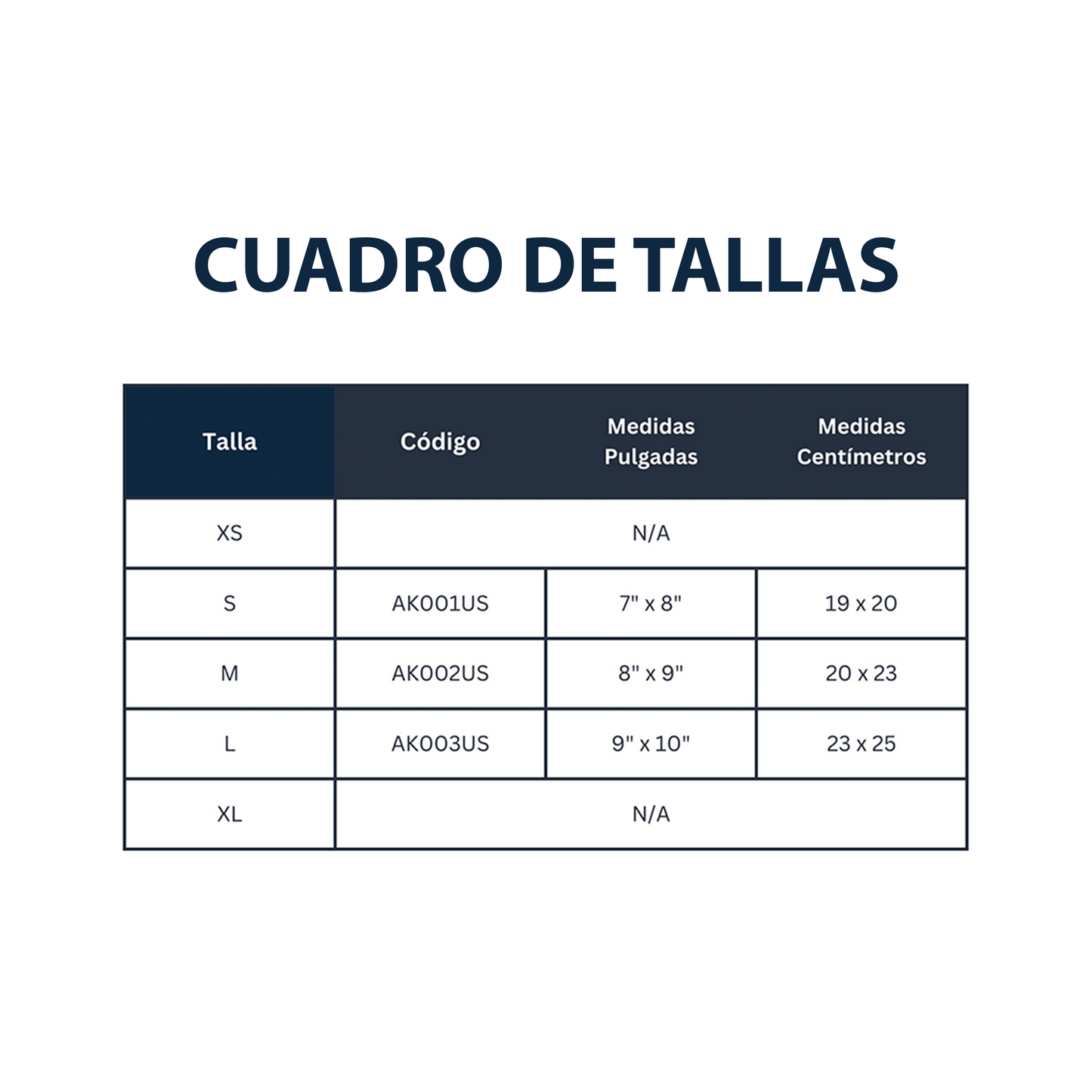 Tobillera Elástica 4 Vías (S AK001US, M AK002U y L AK003US)