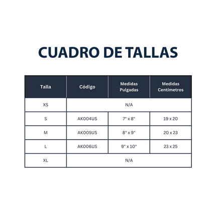 Tobillera Elástica 2 Vías (S AK004US, M AK005US y L AK006US)