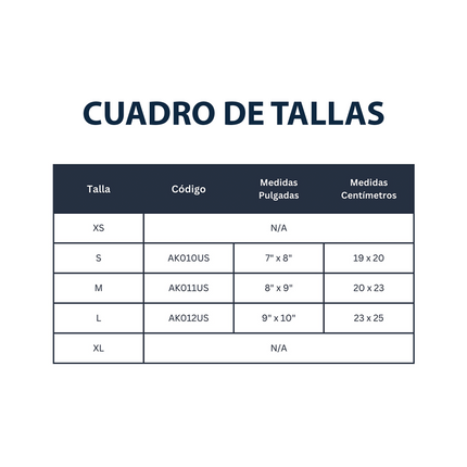 Tobillera de Neopreno Ajustable (S AK010US, M AK011US, y L AK012US)