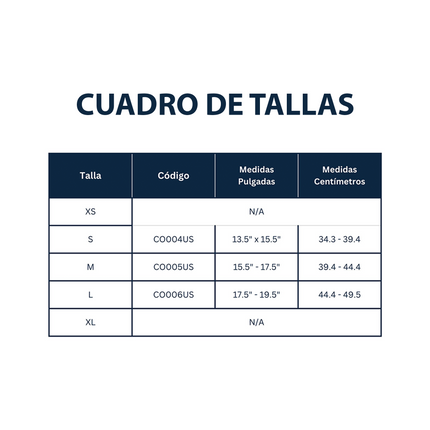 Collarín Blando con Plantilla Removible (S CO004US, M CO005US y L CO006US)