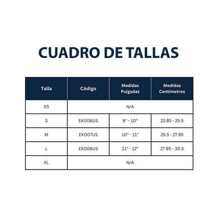 Codera Elástica con Almohadilla de Silicona Sin Látex (S EK006US, M EK007US y L EK008US)