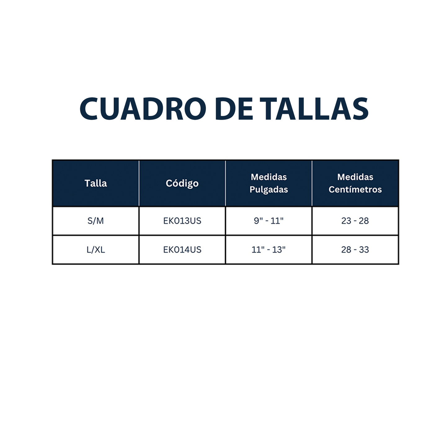 Soporte para Codo de Tenista (S a M EK013US y L a XL EK014US)