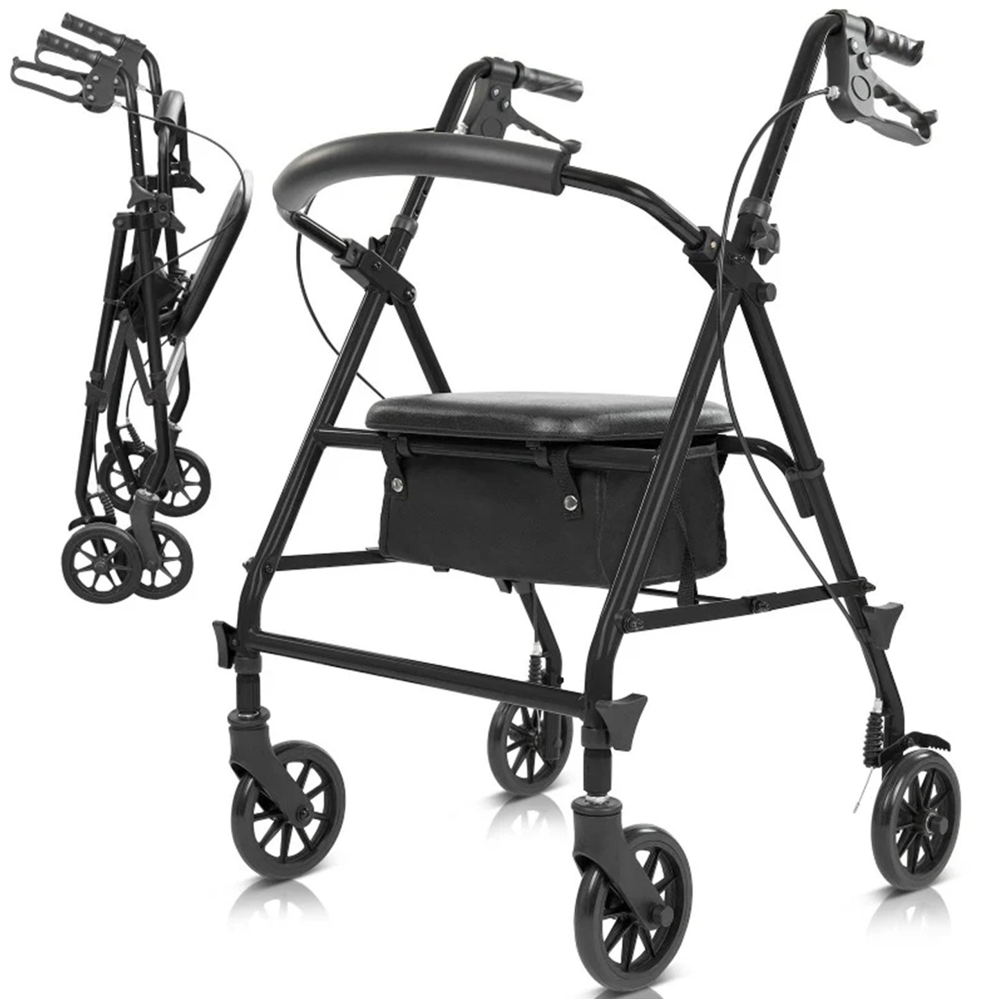 Andador Tipo Rollator en Acero Color Negro (MOB1106BLK)