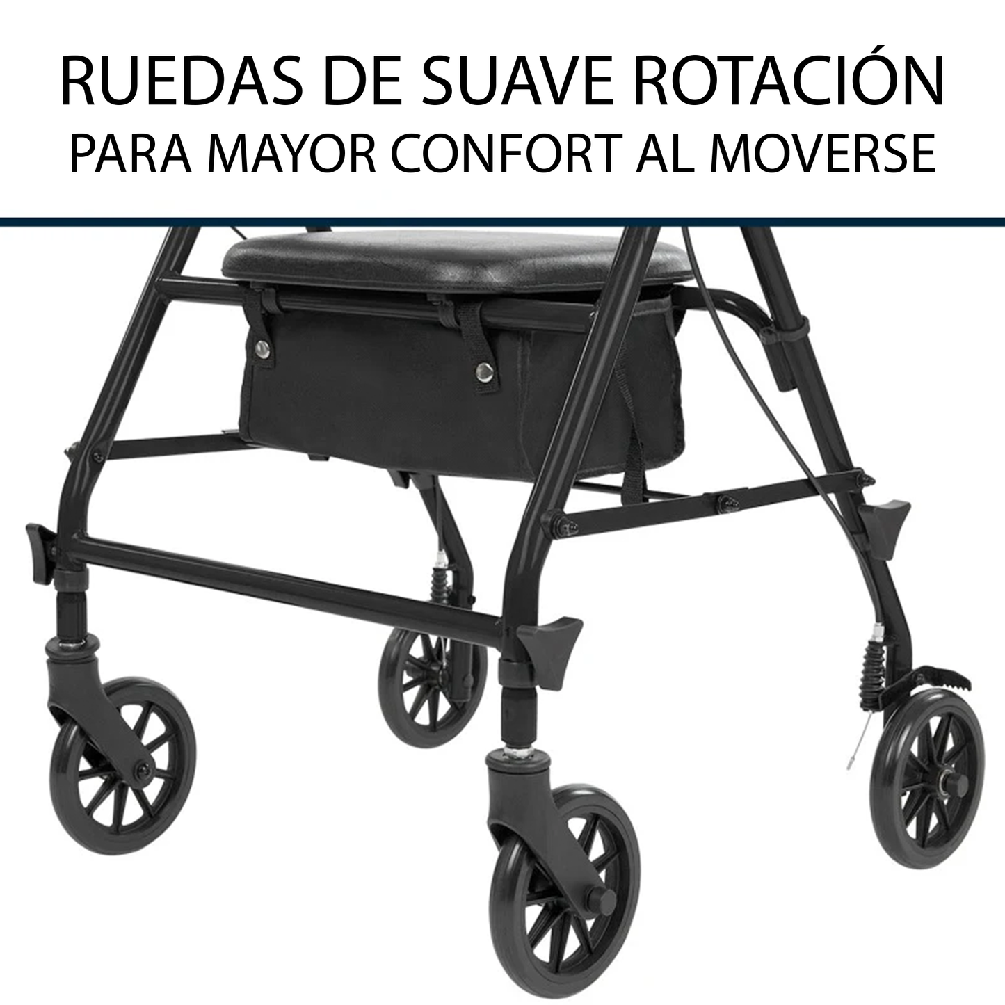 Andador Tipo Rollator en Acero Color Negro (MOB1106BLK)