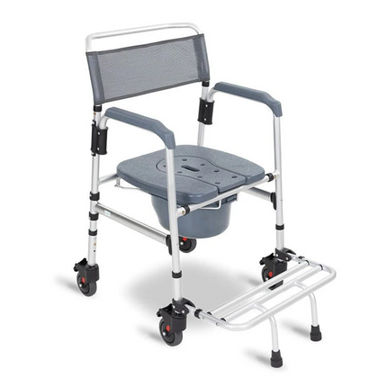 Silla de Ruedas de Transporte 3 en 1 para Ducha y con Inodoro