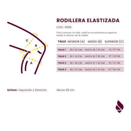 Rodillera elástica con apertura en rótula