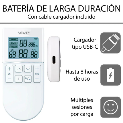 Unidad Inalámbrica de TENS y EMS con 50 Modos
