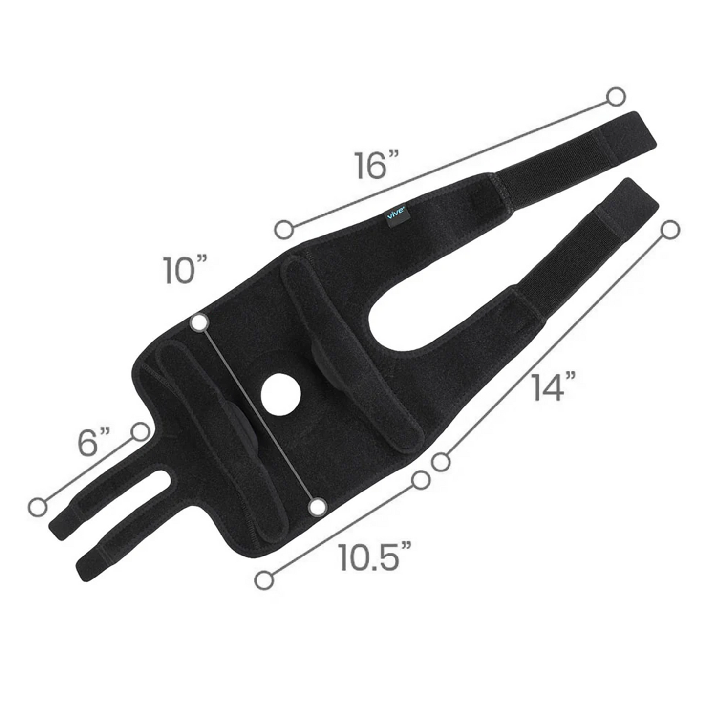 Rodillera Ajustable con Bisagra y Cierre Mágico Color Negra (M SUP1046BLKM y L SUP1046BLKL)