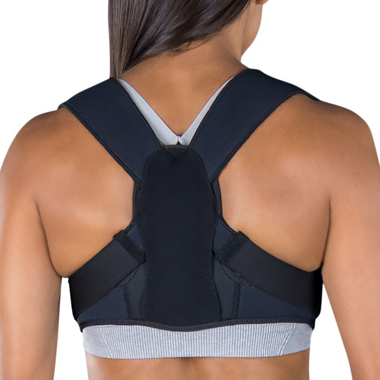 Corrector de Postura Elástico con Correas de Cintura color negro (Universal SUP3006BLKUNI, y XL SUP3006BLKXL)