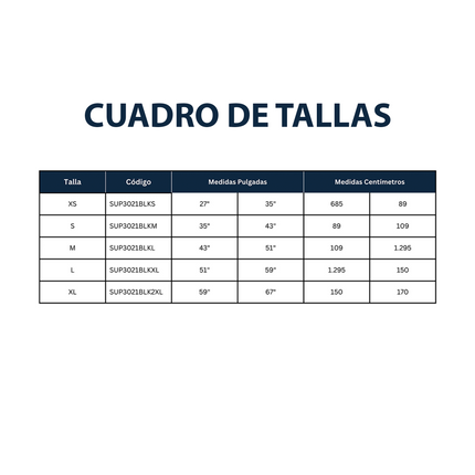 Faja Lumbar Industrial con Tirantes Removibles (S SUP3021BLKS, M SUP3021BLKM, L SUP3021BLKL, XL SUP3021BLKXL y 2XL SUP3021BLK2XL)