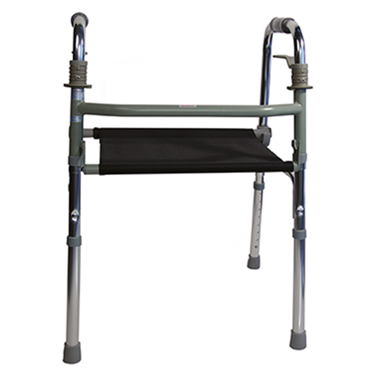 Andadera de Aluminio Plegable con Doble Gatillo y Silla (WA002US)