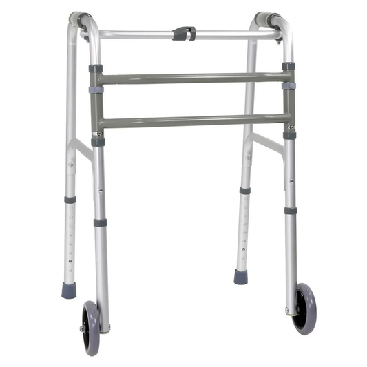 Andadera Plegable de Dos Botones con Ruedas Grandes (WA012US)