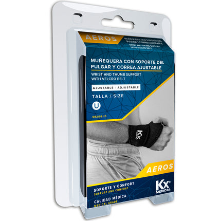 Muñequera de Neopreno con Soporte del Pulgar y Correa de Velcro Talla Única
