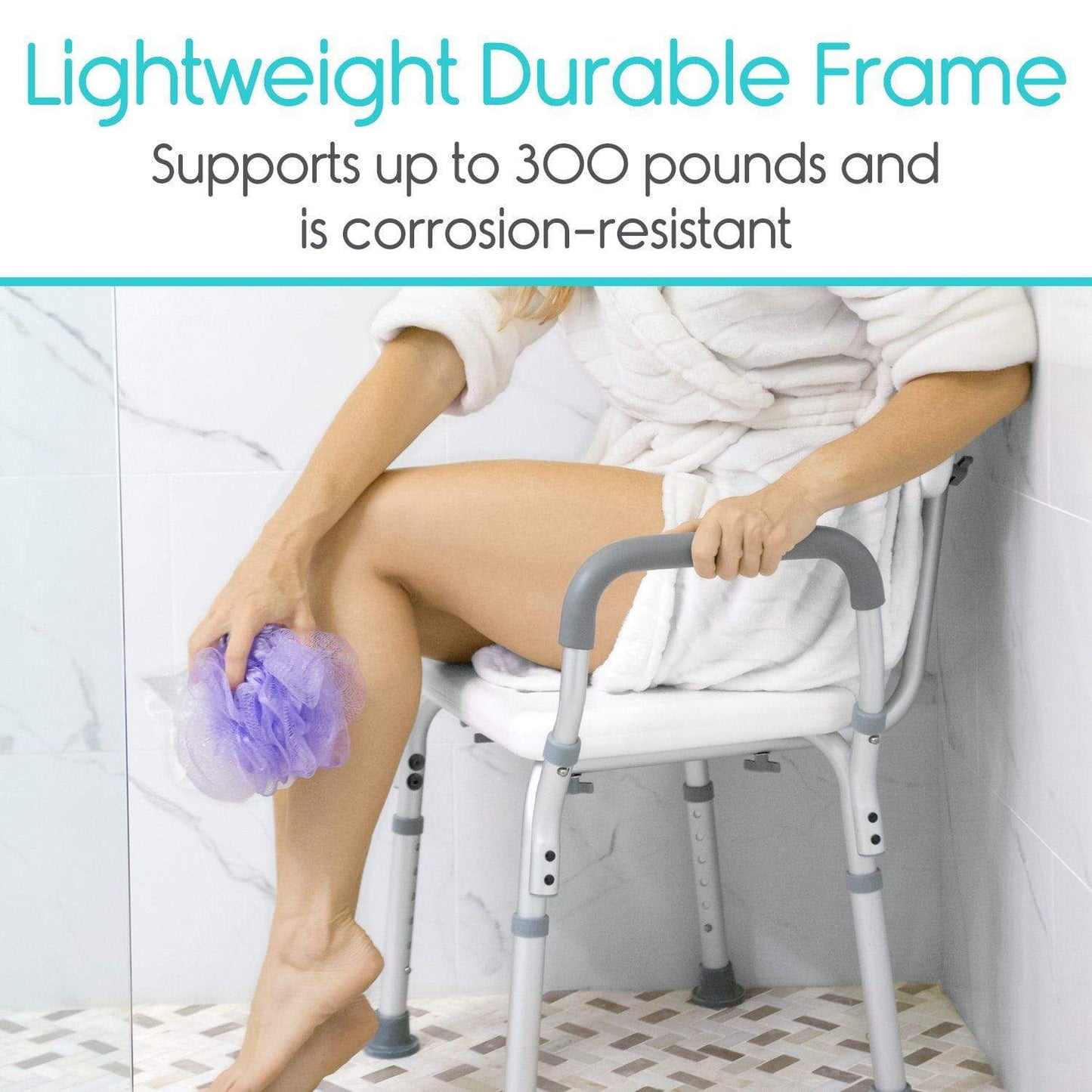 Silla de Ducha con Respaldar y Apoya Brazo (LVA1009)