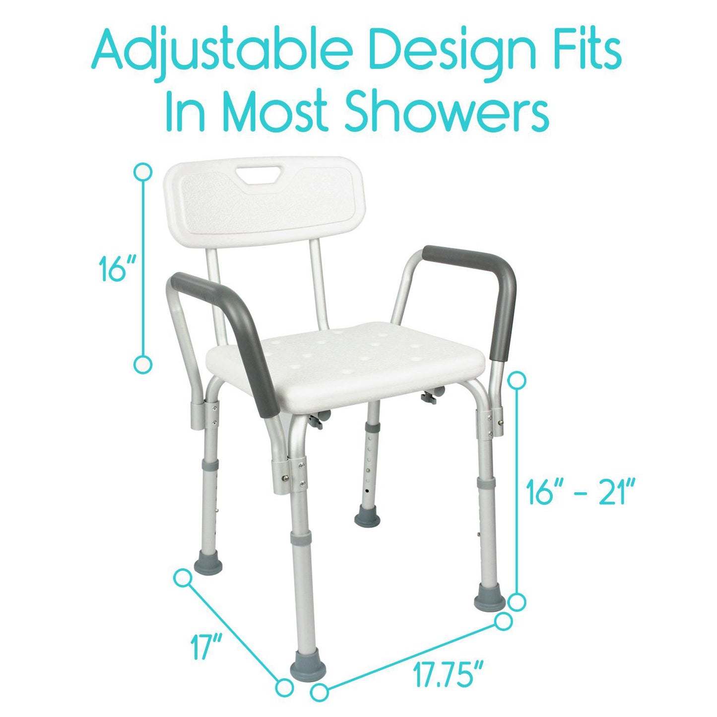 Silla de Ducha con Respaldar y Apoya Brazo (LVA1009)