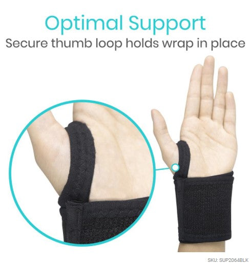 Muñequera Negra Talla Única (SUP2064BLK)