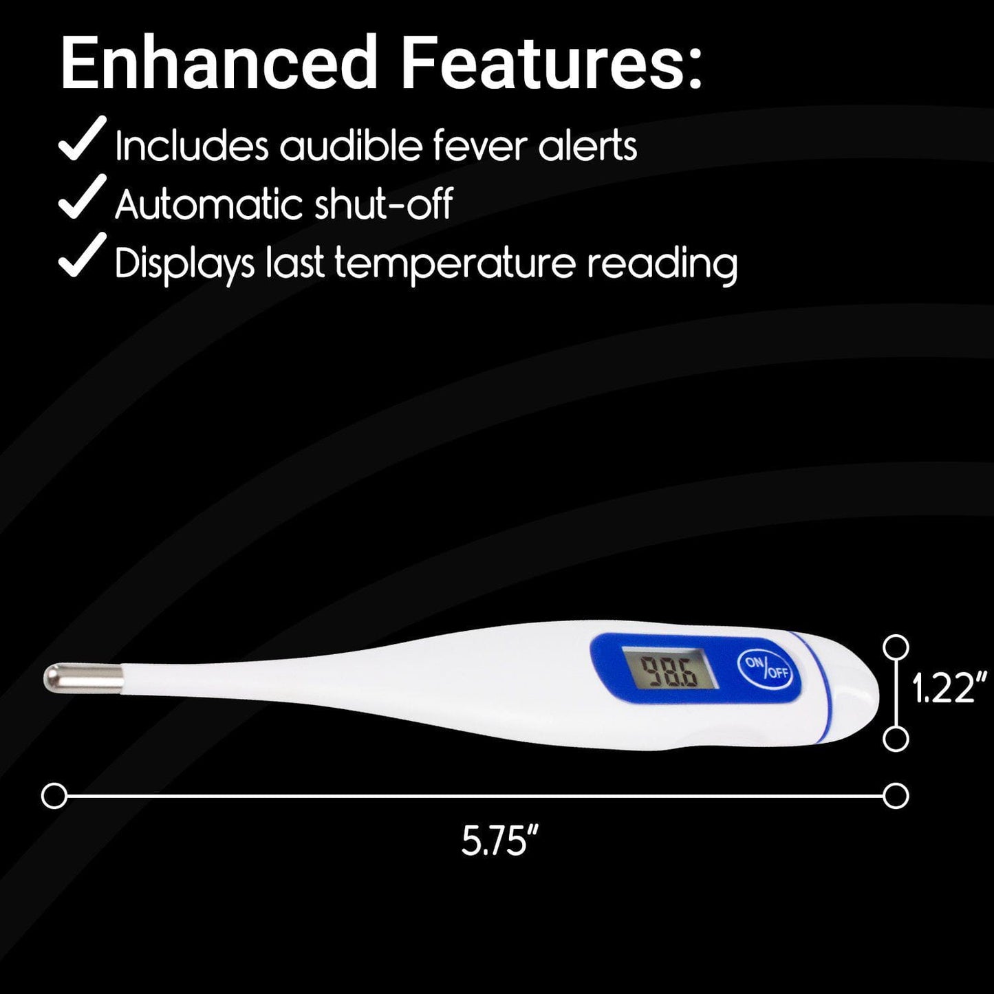 Termómetro Digital con Estuche - Toque Oral Rectal Axilar