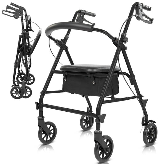 Andador tipo Rollator en Acero color Negro (MOB1106BLK)