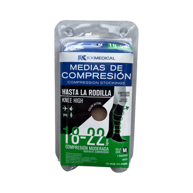 Medias de Compresión 18-22 Unisex Punta Cerrada hasta la Rodilla